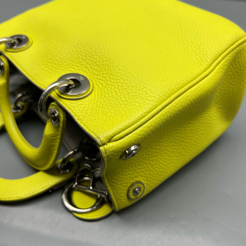 Dior Small Diorissimo Tote Grained Calfskin Yellow
