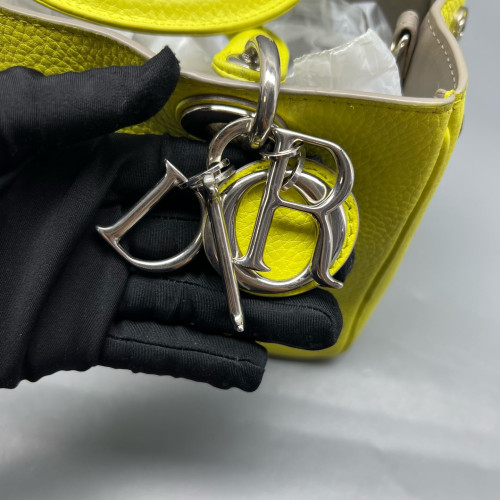 Dior Small Diorissimo Tote Grained Calfskin Yellow