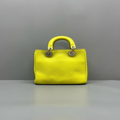 Dior Small Diorissimo Tote Grained Calfskin Yellow