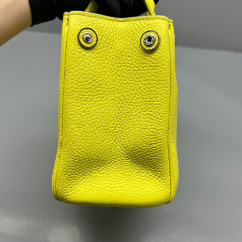 Dior Small Diorissimo Tote Grained Calfskin Yellow