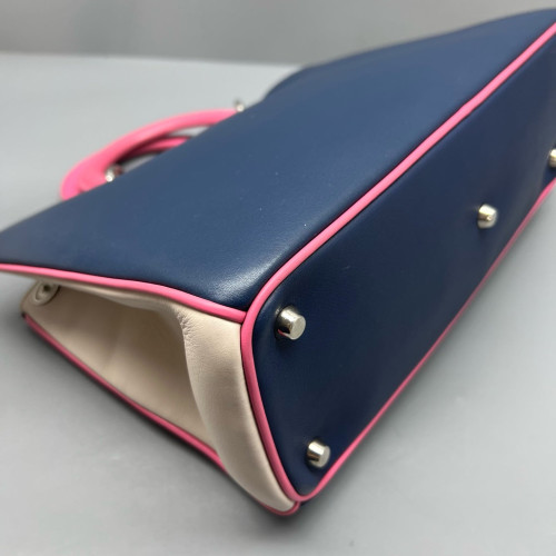 Dior Medium Diorissimo Tote Calfskin Pink Beige Dark Blue