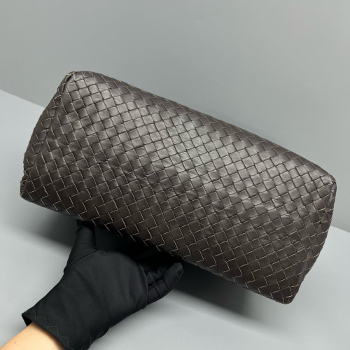 Bottega Veneta Medium Roma Tote Bag Calfskin Intrecciato Dark Brown