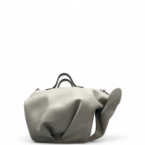 Loewe Elephant Shoulder Bag Calfskin Light Grey
