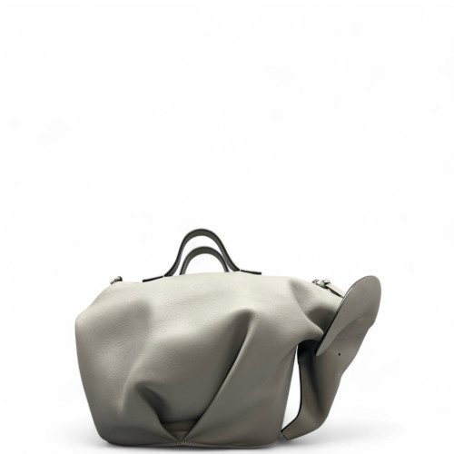 Loewe Elephant Shoulder Bag Calfskin Light Grey