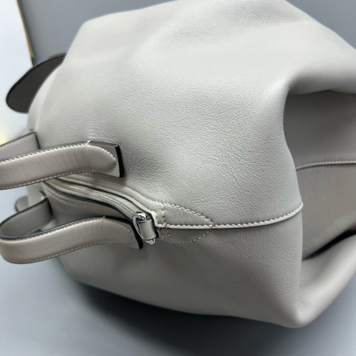 Loewe Elephant Shoulder Bag Calfskin Light Grey
