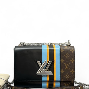 Louis Vuitton Twist MM Monogram Brown Blue Black Louis Vuitton Twist MM Monogram Brown Blue Black