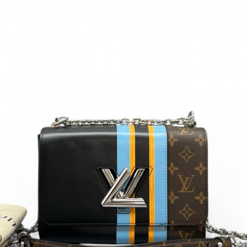 Louis Vuitton Twist MM Monogram Brown Blue Black