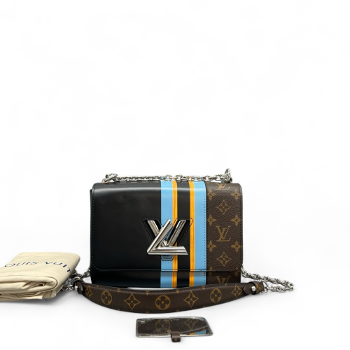 Louis Vuitton Twist MM Monogram Brown Blue Black