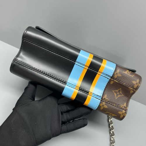 Louis Vuitton Twist MM Monogram Brown Blue Black
