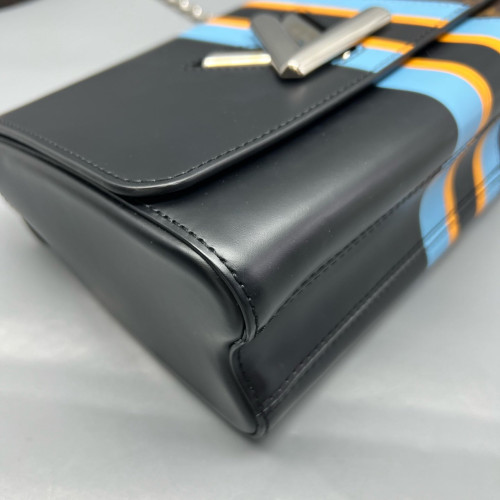 Louis Vuitton Twist MM Monogram Brown Blue Black