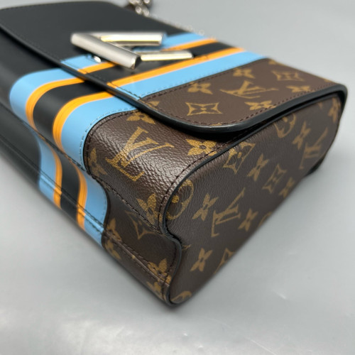 Louis Vuitton Twist MM Monogram Brown Blue Black