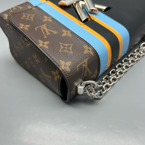 Louis Vuitton Twist MM Monogram Brown Blue Black