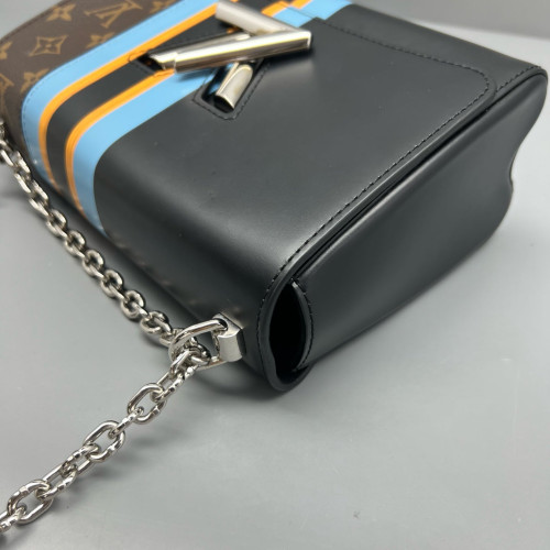 Louis Vuitton Twist MM Monogram Brown Blue Black