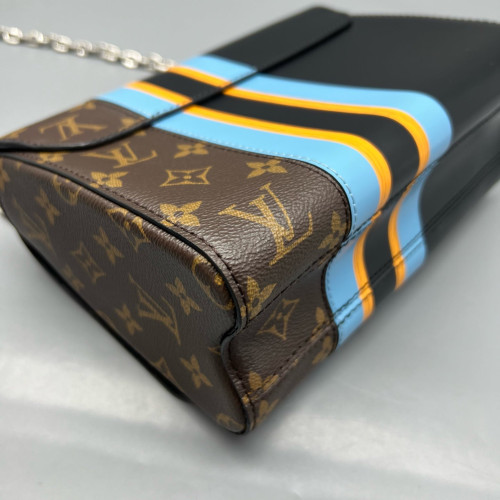 Louis Vuitton Twist MM Monogram Brown Blue Black