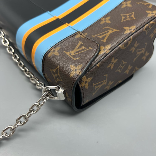 Louis Vuitton Twist MM Monogram Brown Blue Black
