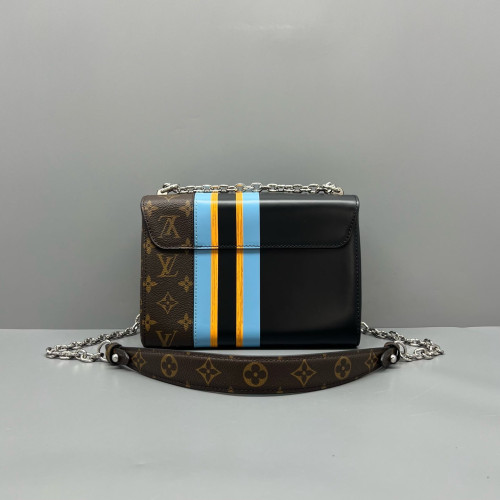 Louis Vuitton Twist MM Monogram Brown Blue Black