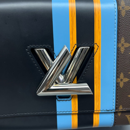 Louis Vuitton Twist MM Monogram Brown Blue Black