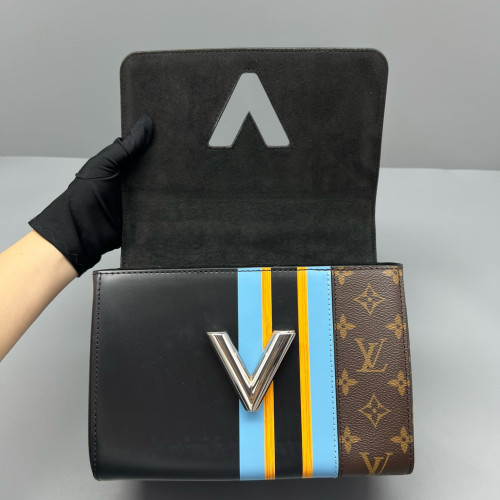 Louis Vuitton Twist MM Monogram Brown Blue Black