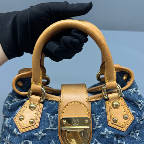 Louis Vuitton Handbag Denim Monogram Blue
