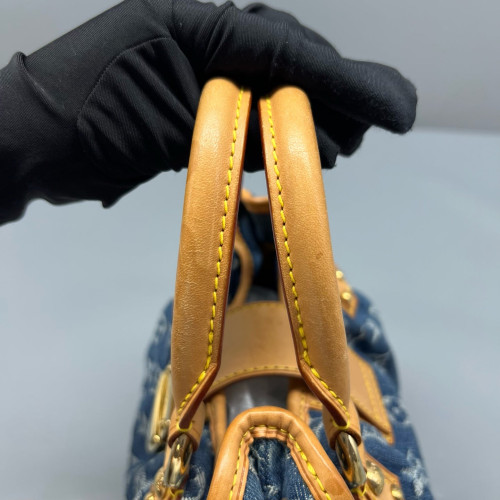 Louis Vuitton Handbag Denim Monogram Blue