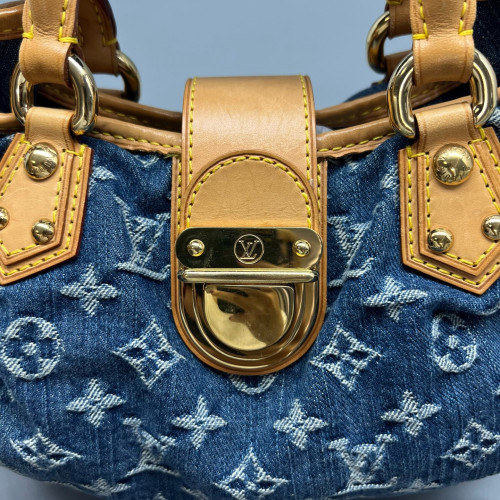 Louis Vuitton Handbag Denim Monogram Blue