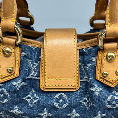 Louis Vuitton Handbag Denim Monogram Blue