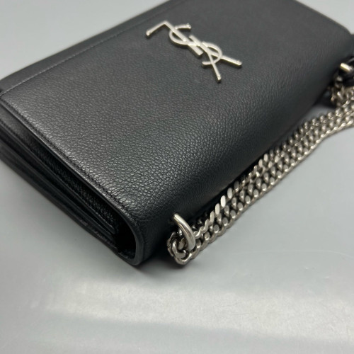 Yves Saint Laurent Medium Sunset Grained Calfskin Black
