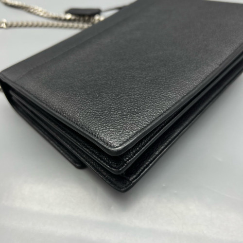 Yves Saint Laurent Medium Sunset Grained Calfskin Black