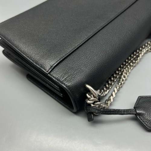 Yves Saint Laurent Medium Sunset Grained Calfskin Black