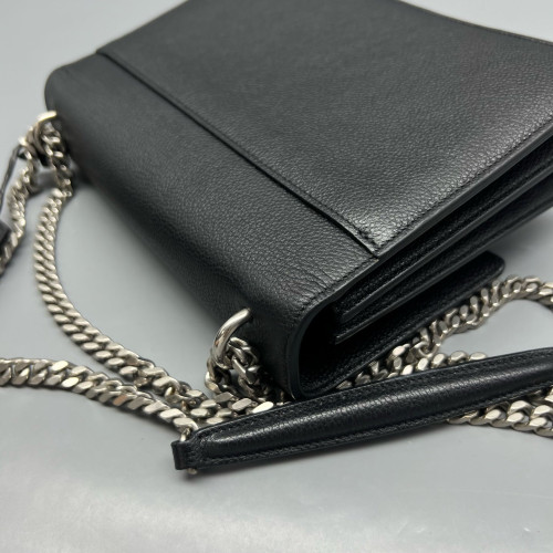 Yves Saint Laurent Medium Sunset Grained Calfskin Black