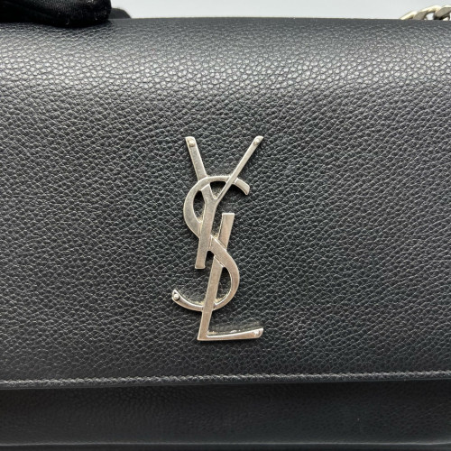 Yves Saint Laurent Medium Sunset Grained Calfskin Black