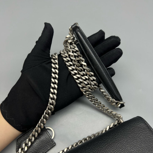 Yves Saint Laurent Medium Sunset Grained Calfskin Black