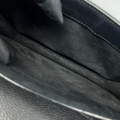 Yves Saint Laurent Medium Sunset Grained Calfskin Black