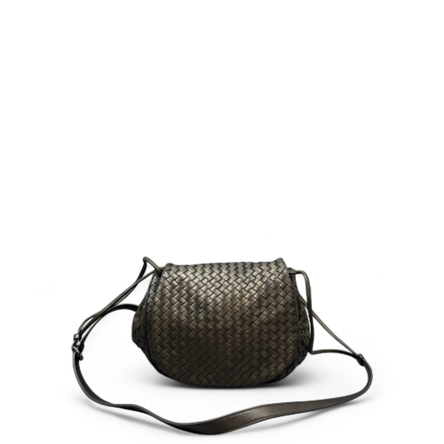 Bottega Veneta Flap Bag Calfskin Intrecciato Black