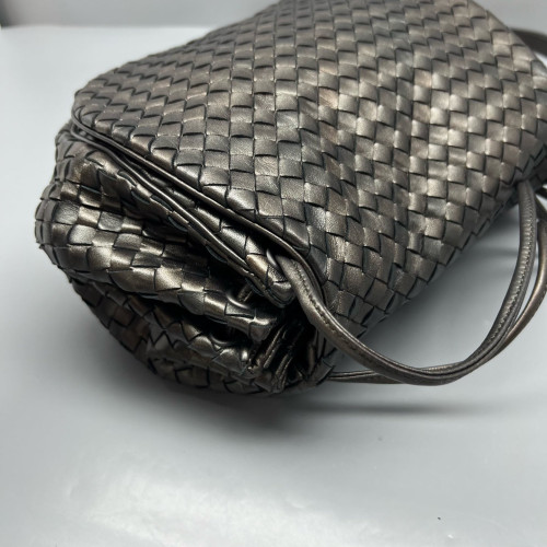 Bottega Veneta Flap Bag Calfskin Intrecciato Black