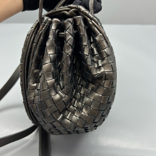 Bottega Veneta Flap Bag Calfskin Intrecciato Black