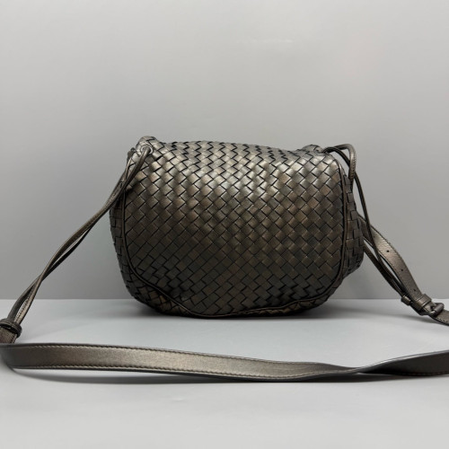 Bottega Veneta Flap Bag Calfskin Intrecciato Black