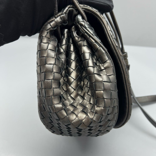 Bottega Veneta Flap Bag Calfskin Intrecciato Black