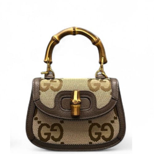 Gucci Bamboo 1947 Mini GG Supreme Monogram Beige Brown Green