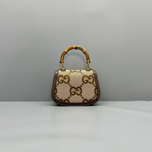 Gucci Bamboo 1947 Mini GG Supreme Monogram Beige Brown Green