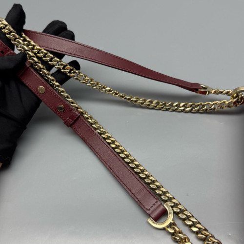 Bvlgari Serpenti Forever Diamond Blast Shoulder Bag Calfskin Red Burgundy