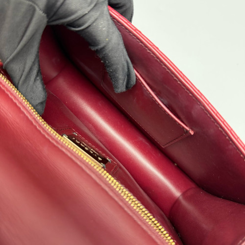 Bvlgari Serpenti Forever Diamond Blast Shoulder Bag Calfskin Red Burgundy