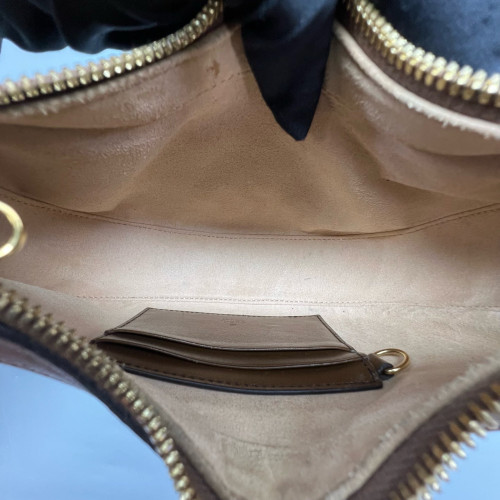 Gucci Mini Ophidia Half Moon Hobo GG Supreme Monogram Beige Brown