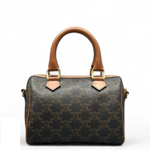 Celine Small Boston Bag Triomphe Brown Black