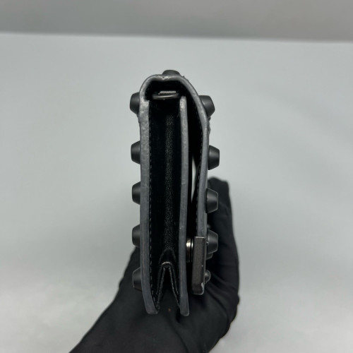Prada Studded Elektra Wallet On Chain Calfskin Black