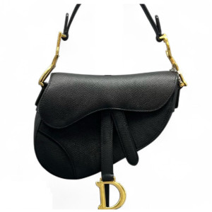 Dior Small Saddle Bag Grained Calfskin Black