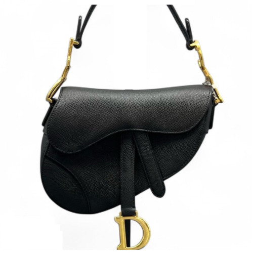 Dior Small Saddle Bag Grained Calfskin Black