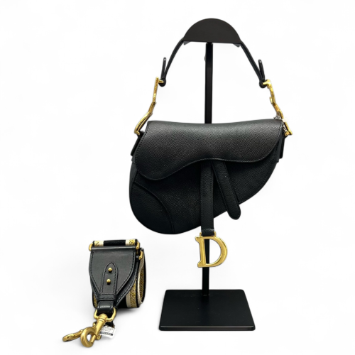 Dior Small Saddle Bag Grained Calfskin Black