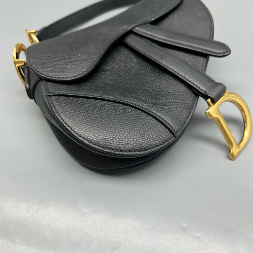 Dior Small Saddle Bag Grained Calfskin Black