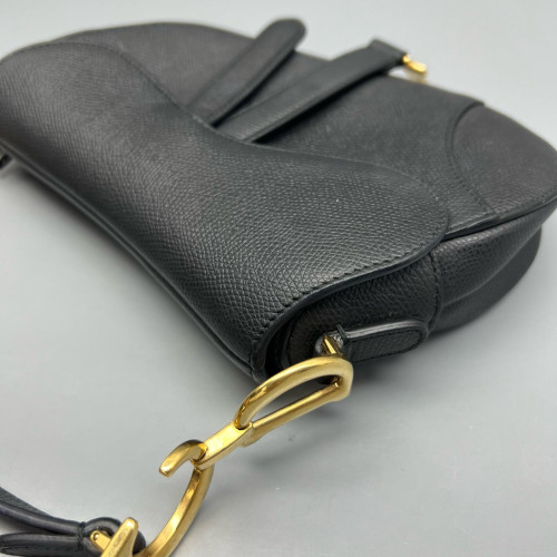 Dior Small Saddle Bag Grained Calfskin Black